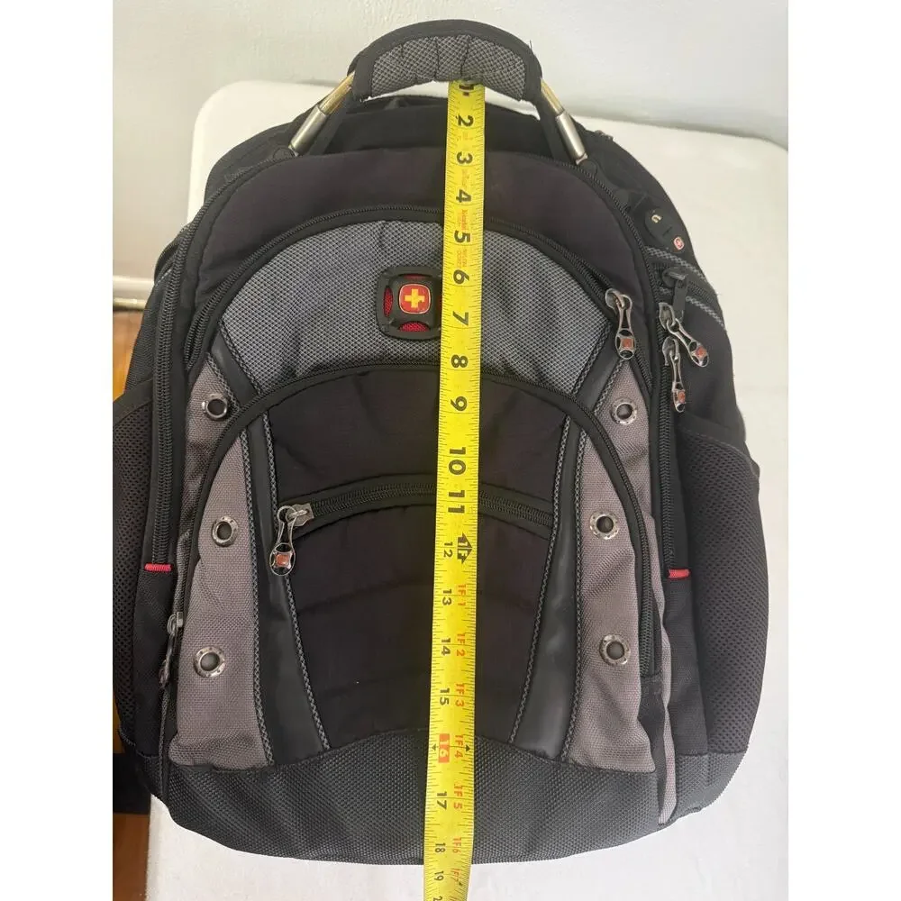 Swiss Gear by Wenger Laptop Backpack Black/Gray Durable Travel Bag Authentic